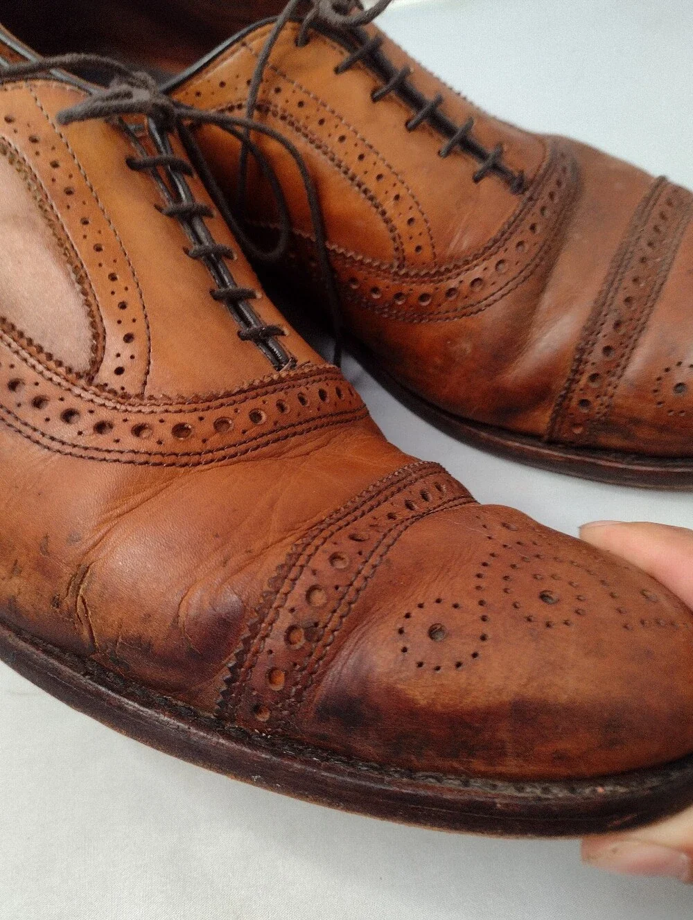 Allen Edmonds Strand Cap-Toe Oxford Brogue Hand Made Dress Shoe 12 1/2 D A23